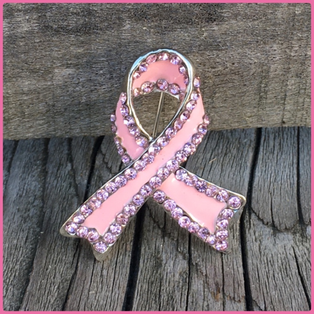 Breast Cancer Awareness Enamel Brooch! NEW!